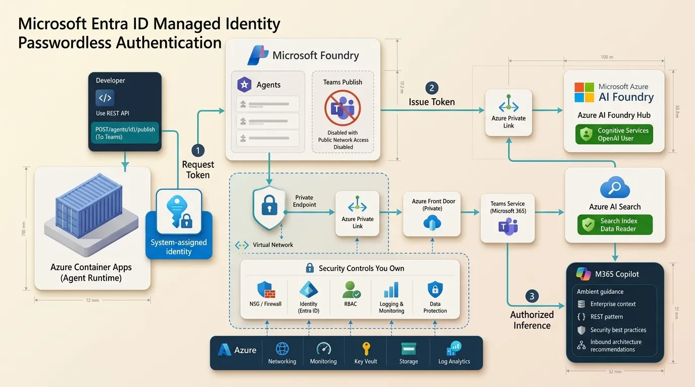 Microsoft Entra ID Managed Identity Passwordless RBAC Architecture Diagram