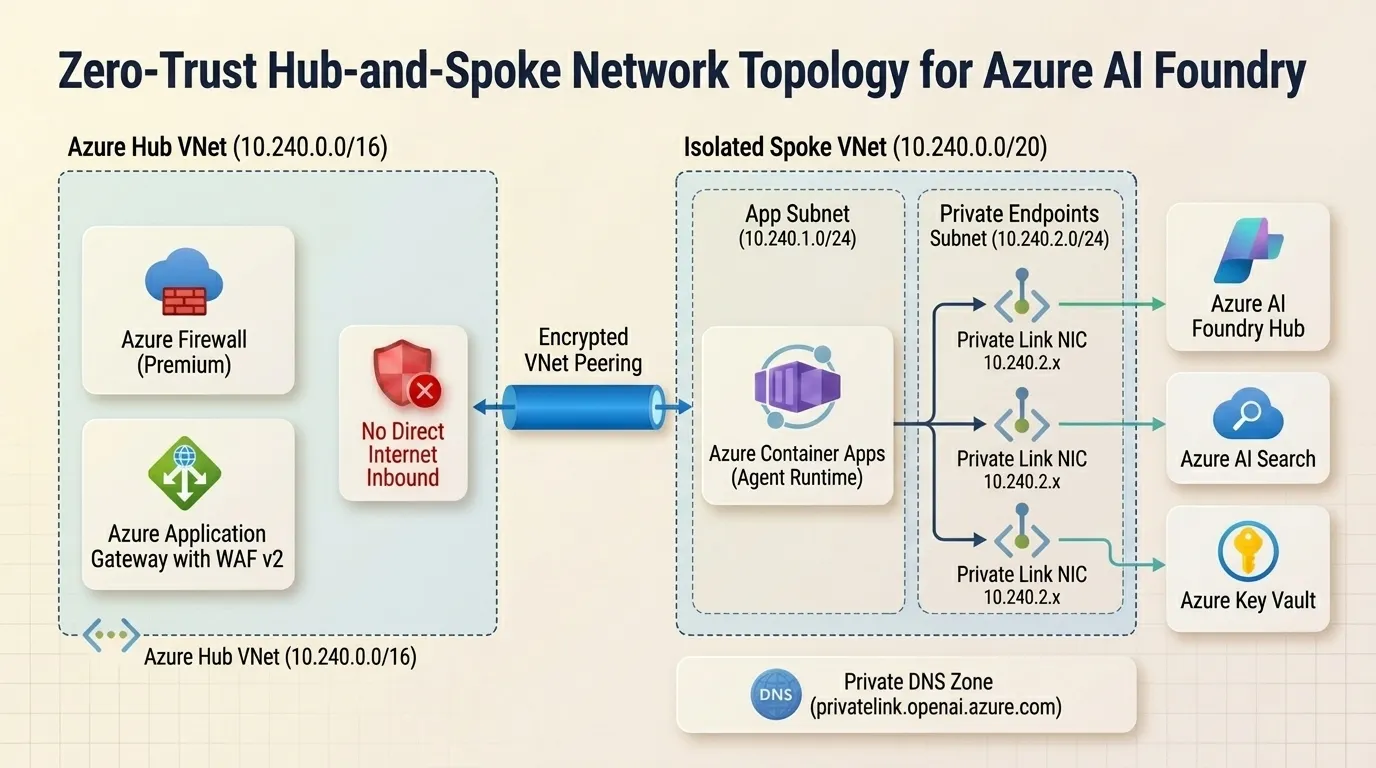 Zero-Trust Hub-and-Spoke Network Topology Diagram